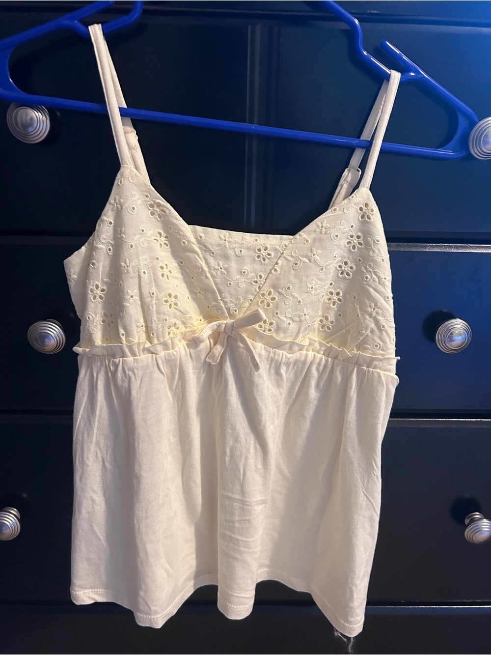 Art Class Butter Yellow Eyelet Bow Cami
